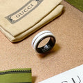 black edge Gucci White Ceramic Ring
