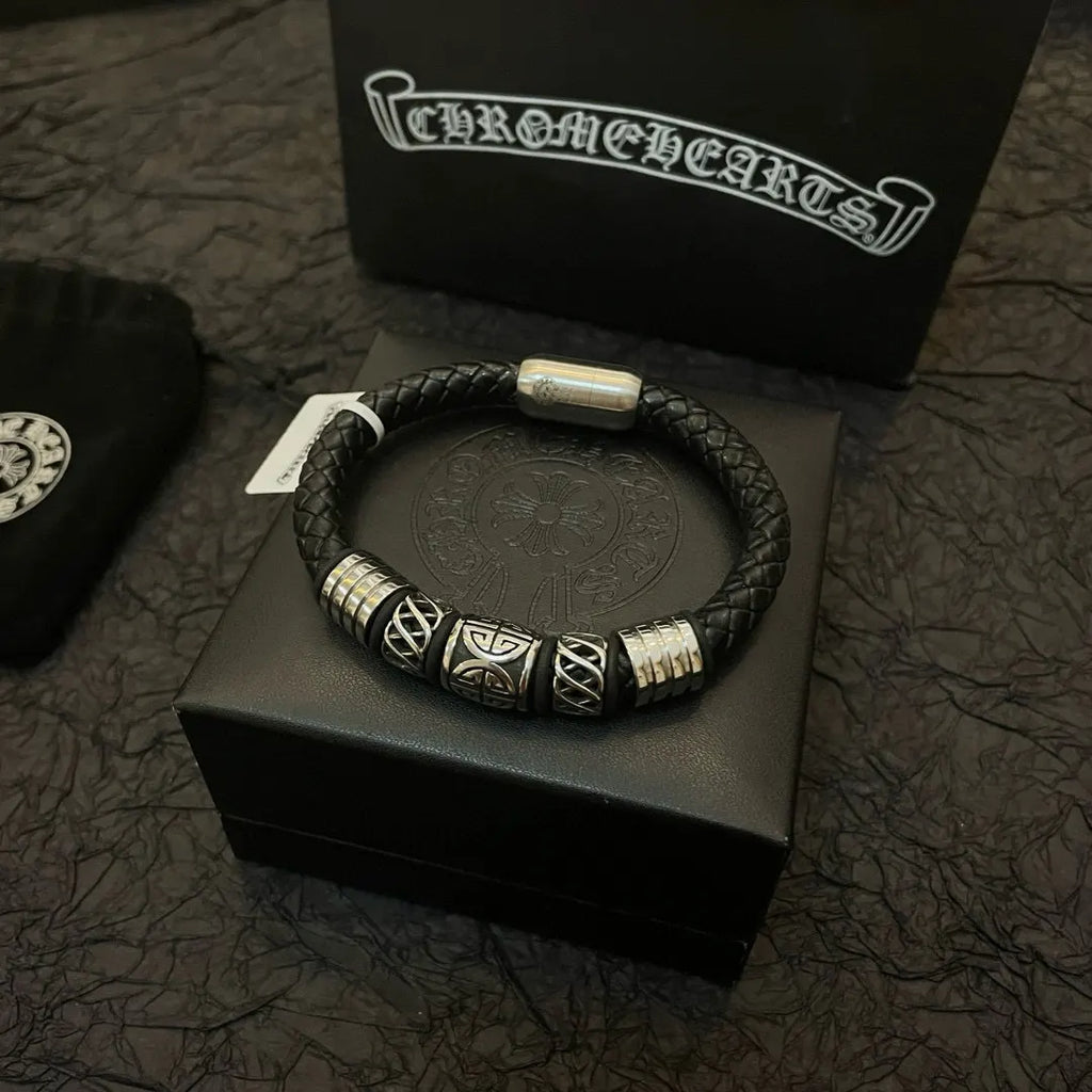 Chrome Hearts Braided Leather Bracelet Premium Quality