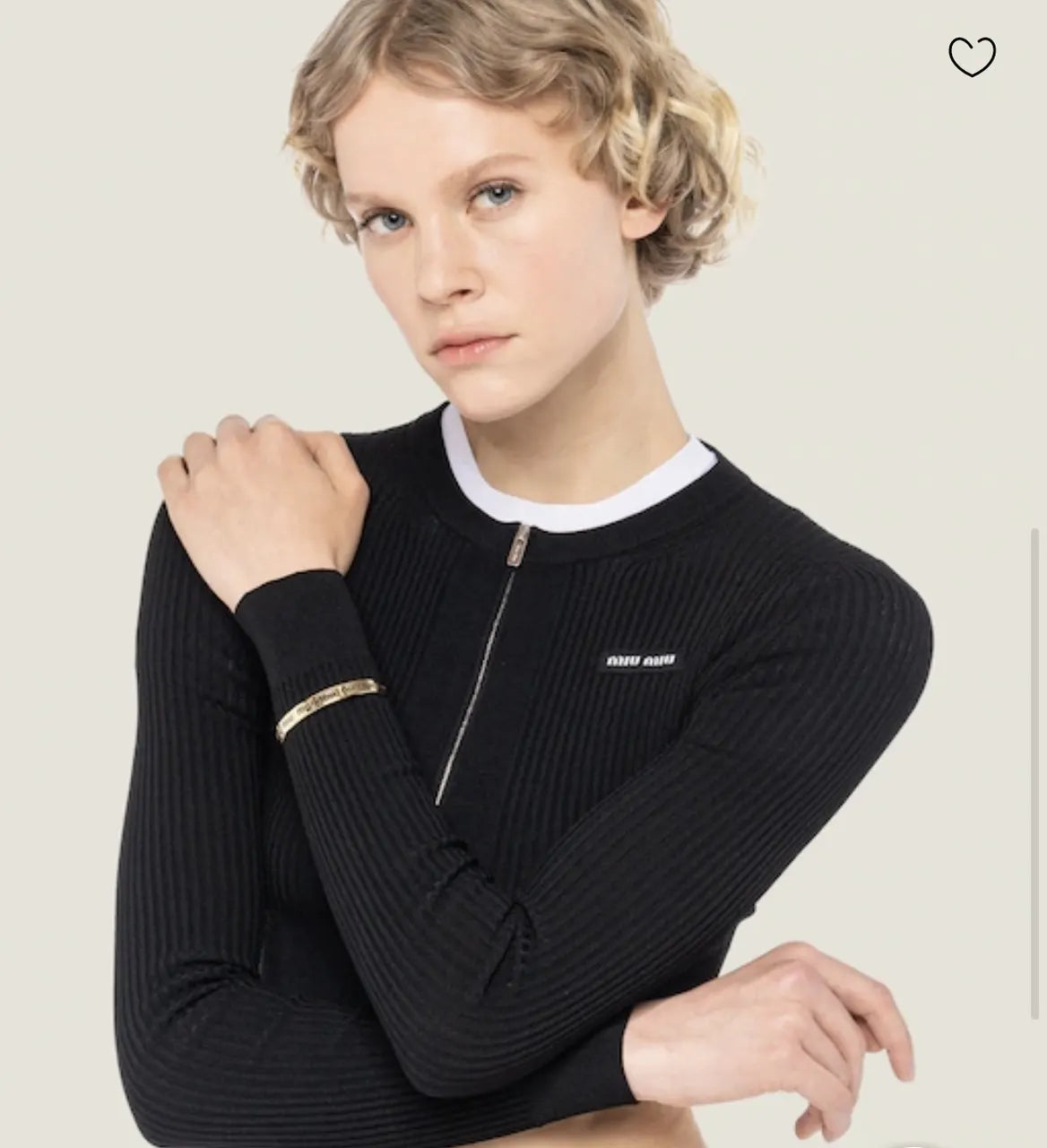 Miu Miu Logo Cuff Bracelet - Hình 2