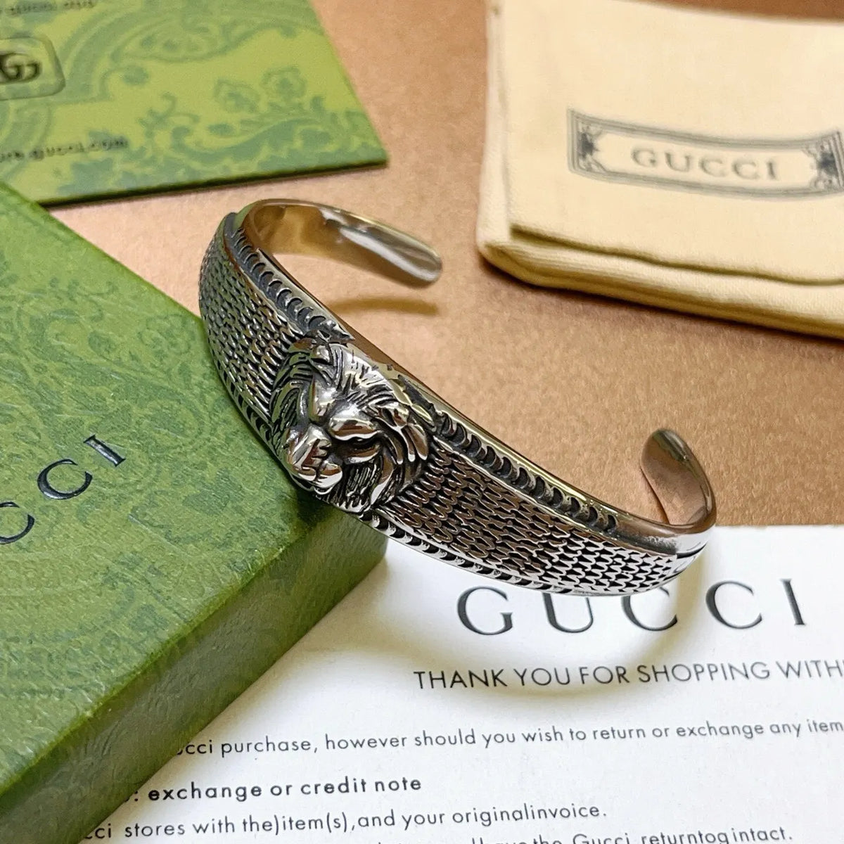 Lion Head Cuff Bracelet Premium Quality - Hình 3
