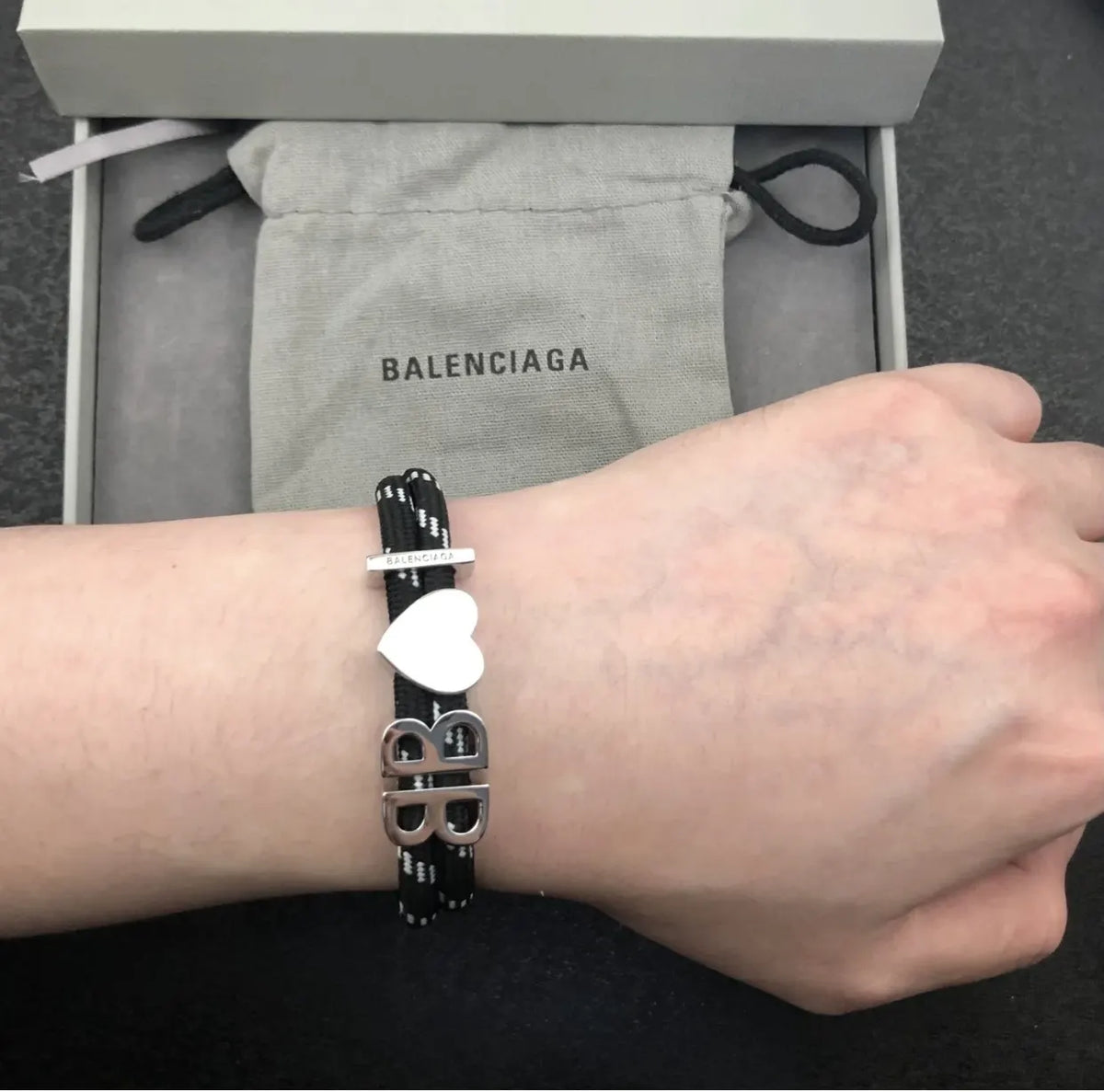 Balenciaga BB Heart Rope Bracelet - Hình 6