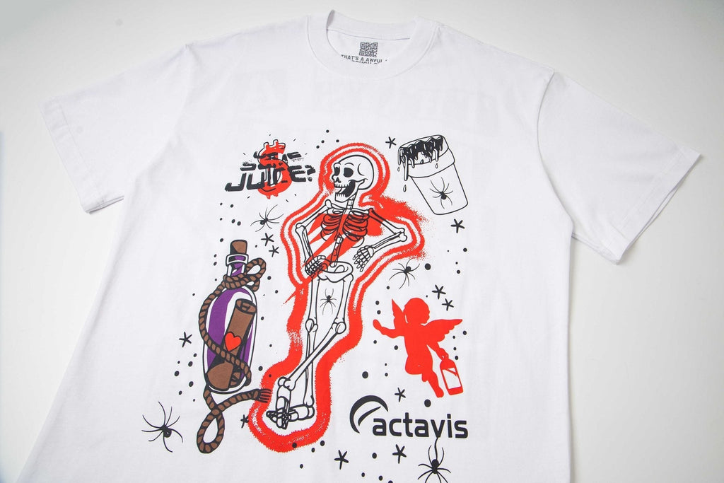 THAT'S A AWFUL LOT OF COUGH SYRUP Skeleton Graphic T-Shirt — detail