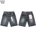 PURPLE Rhinestone Washed Denim Shorts — hero