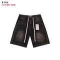 VALE Pearl-Studded Washed Denim Shorts — hero