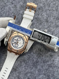 rubber Audemars Piguet Rose Gold White Dial