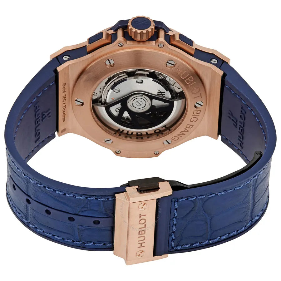 Hublot Rose Gold Blue Alligator - Hình 3