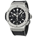 Hublot Steel Black Dial Leather