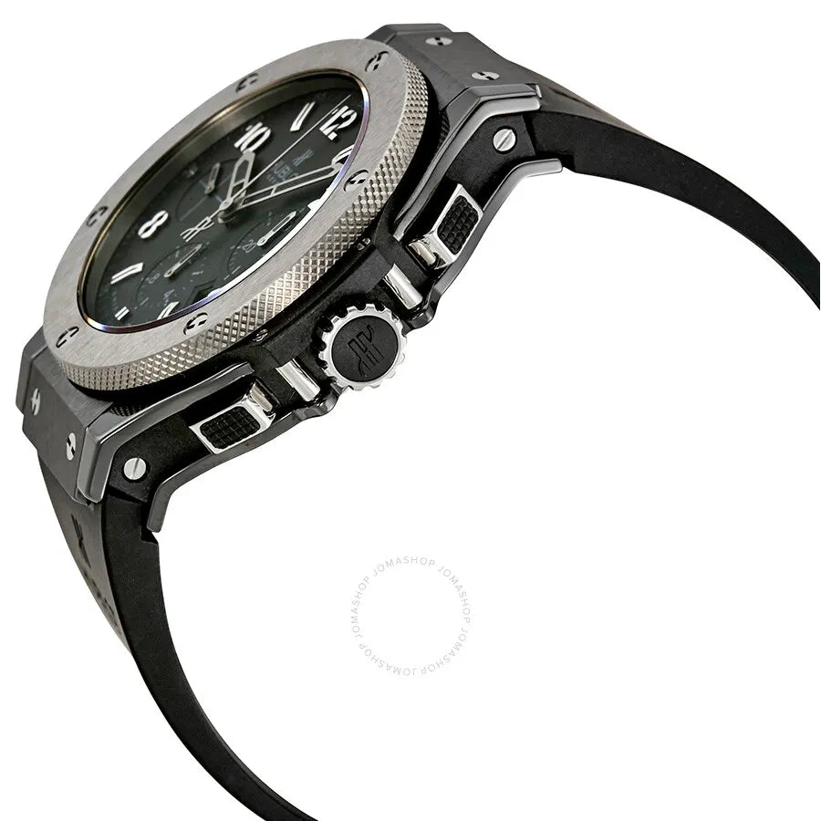 Hublot Black Blue Dial Grey Rubber