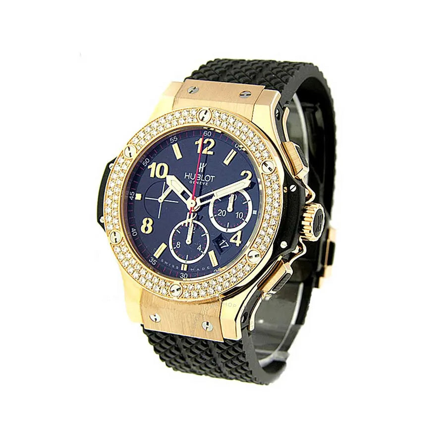 Hublot Gold Diamond Blue Dial