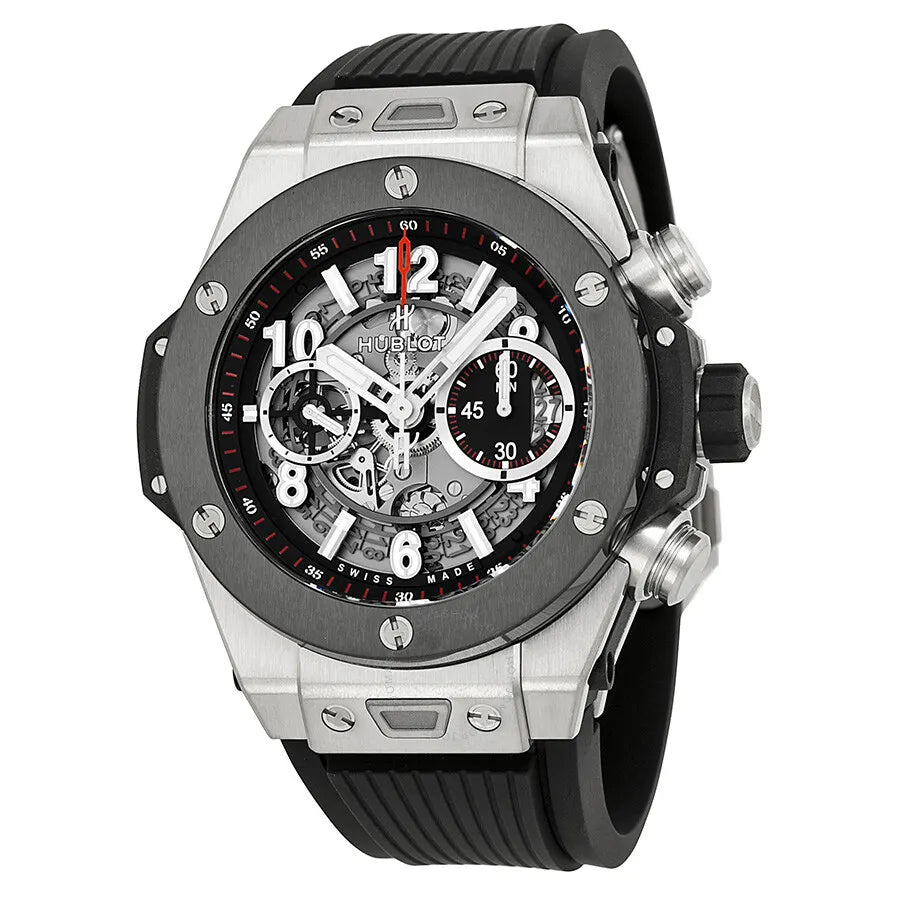 Hublot Steel Skeleton Rubber Watch