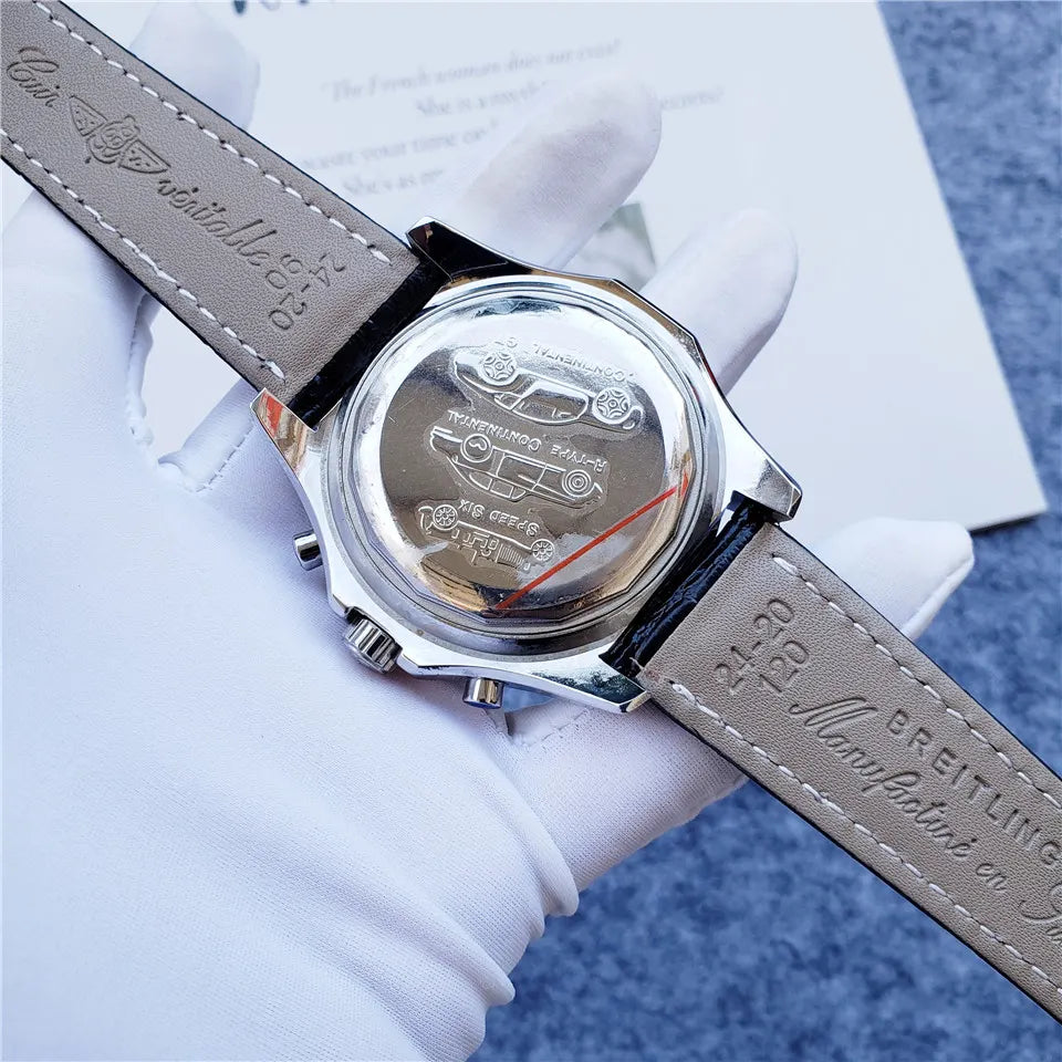 Breitling Black Leather Tourbillon - Hình 5