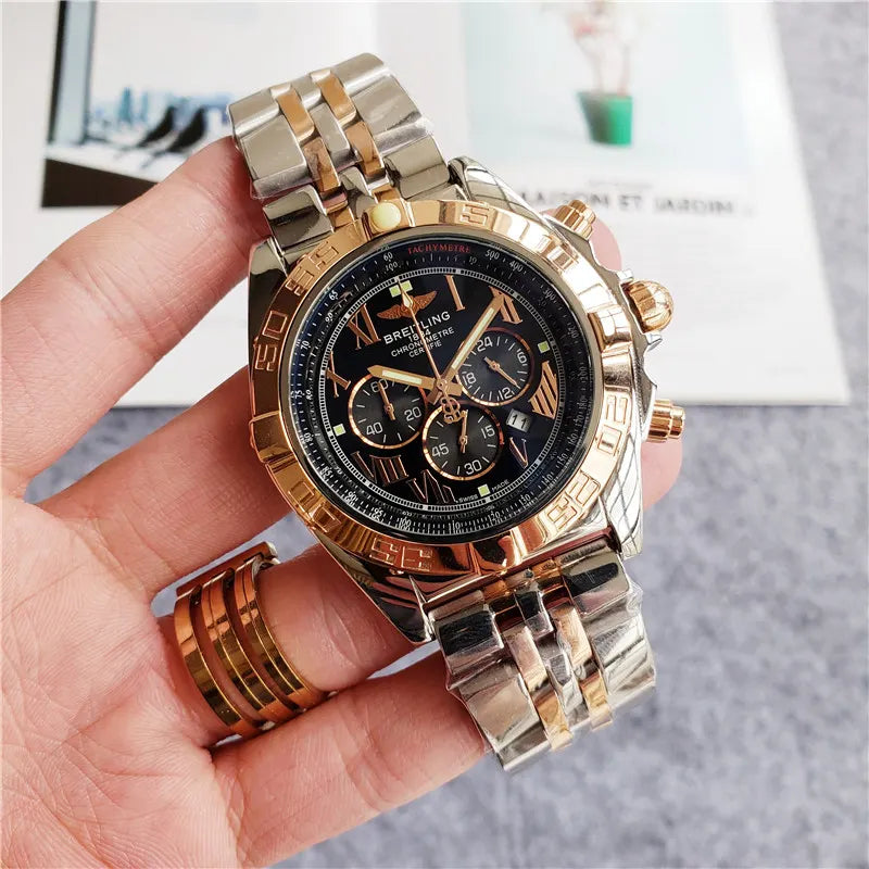Breitling Chronomat Black Dial Gold - Hình 8