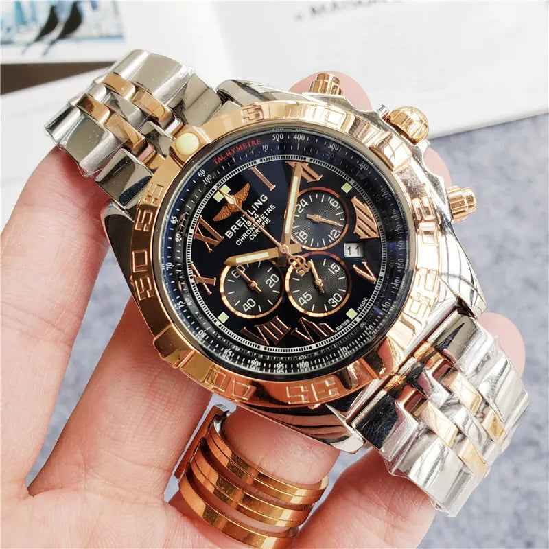 Breitling Chronomat Black Dial Gold - Hình 7