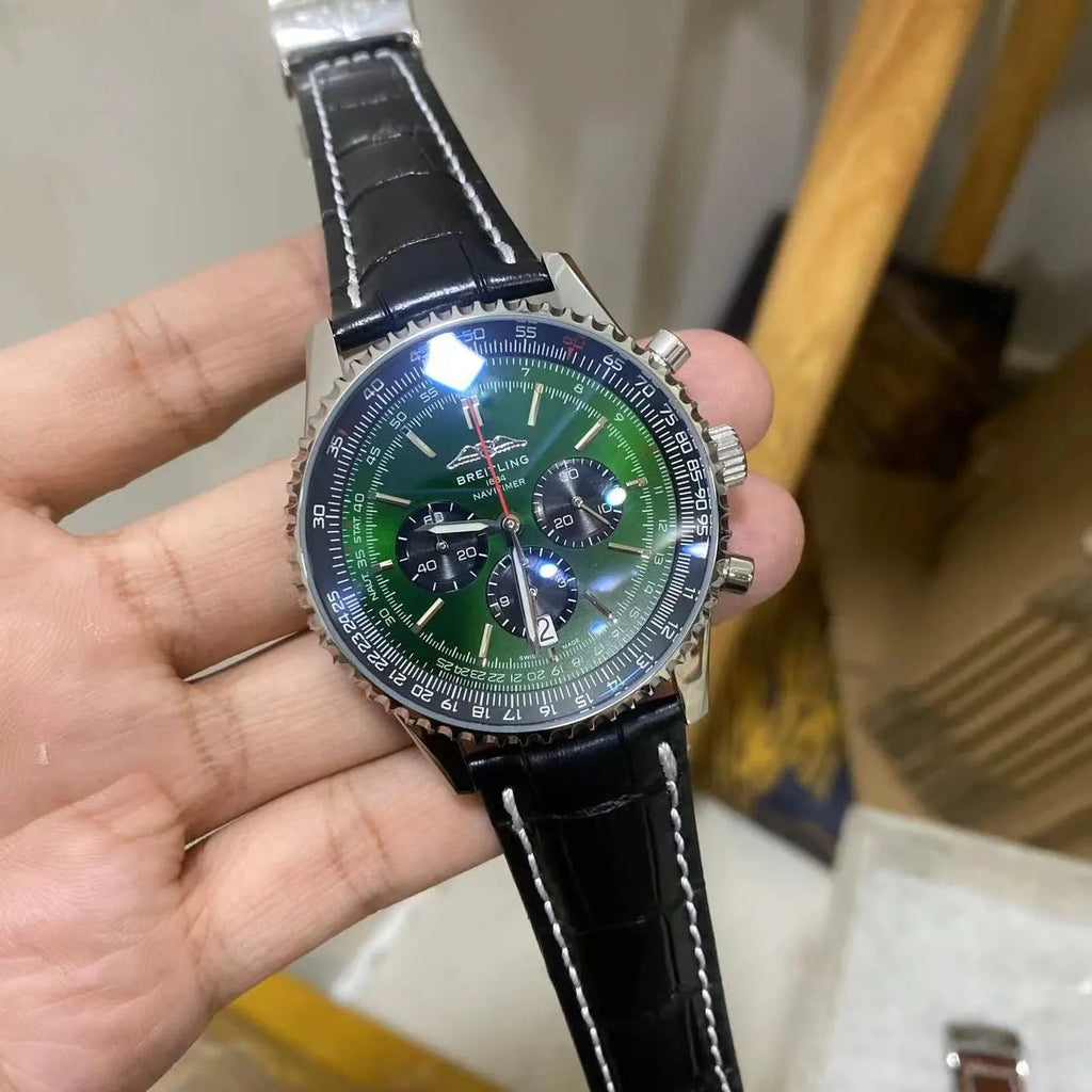 Breitling Green Dial Leather