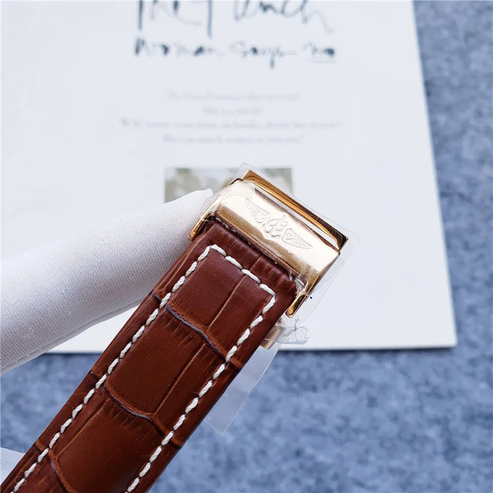 Breitling Rose Gold Leather - Hình 3