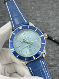 Breitling Blue Leather Light Blue