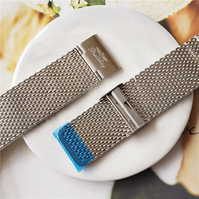Breitling Blue Mesh Watch - Hình 8