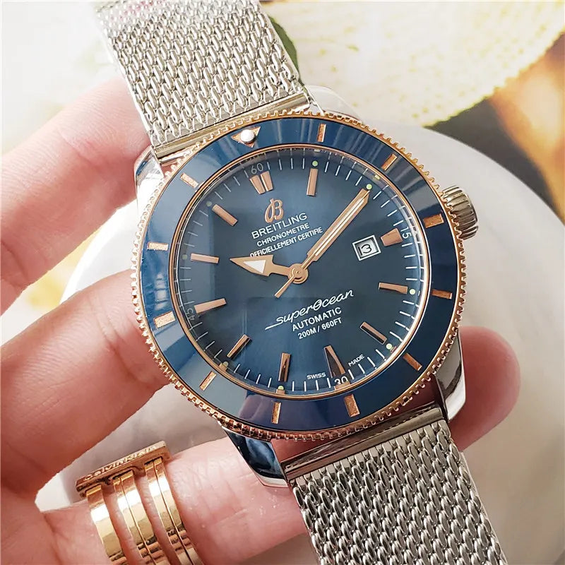 Breitling Blue Mesh Watch - Hình 4