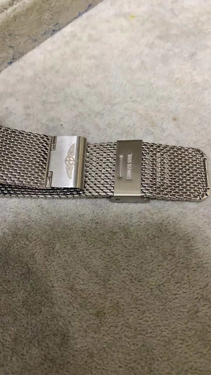 Breitling Black Dial Mesh Steel - Hình 2
