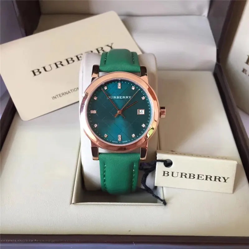 Burberry Green Leather Watch