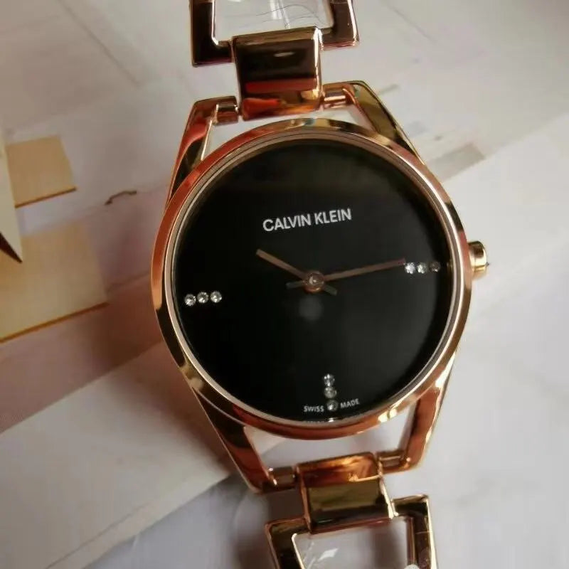 CK Black Dial Rose Gold - Hình 8