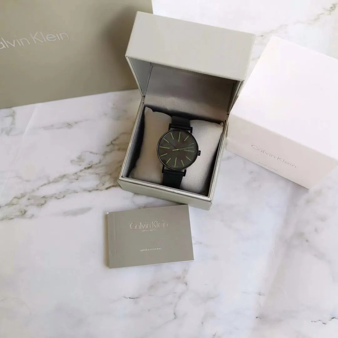 Calvin Klein Green Leather Watch - Hình 3