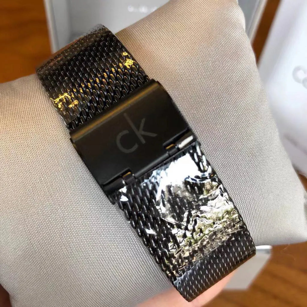minimal Calvin Klein Black Mesh Watch - Hình 3