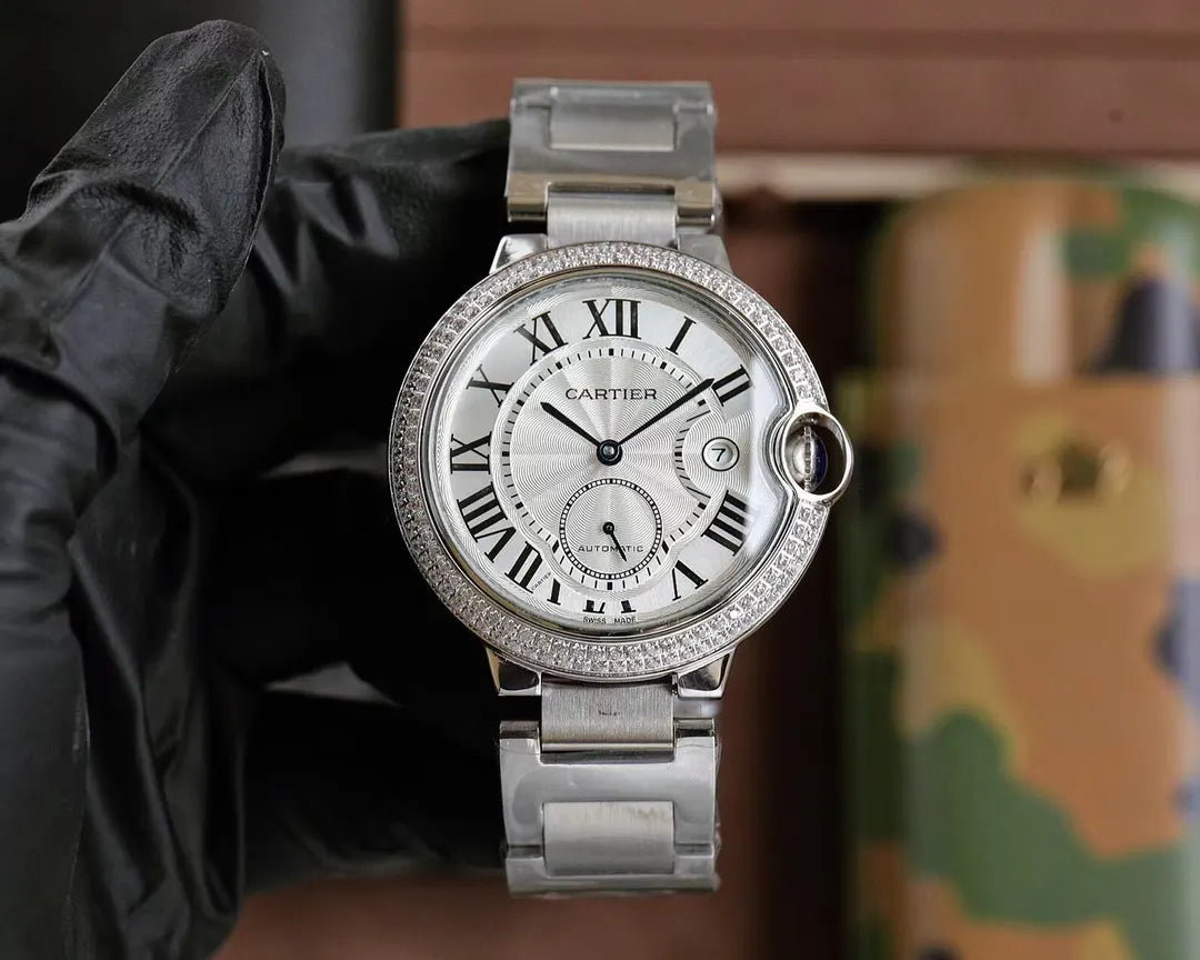 Cartier Ballon Bleu Diamond Steel - Hình 2