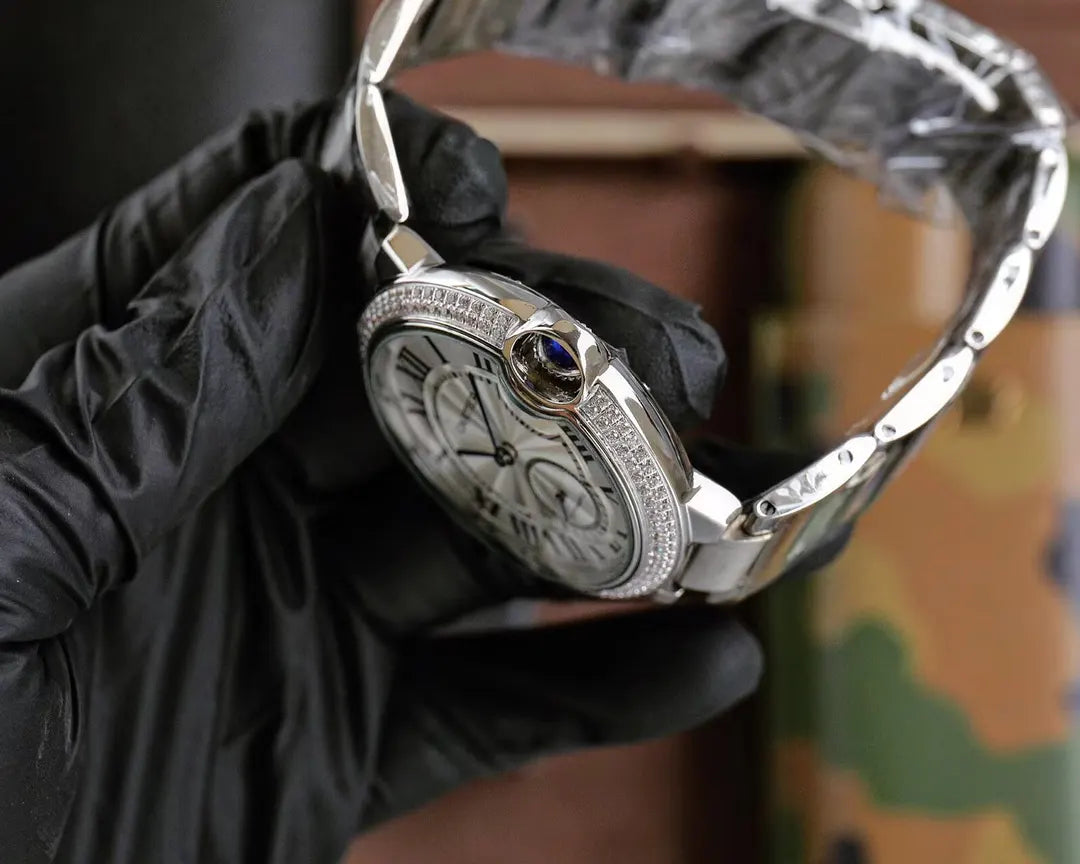 Cartier Ballon Bleu Diamond Steel - Hình 5