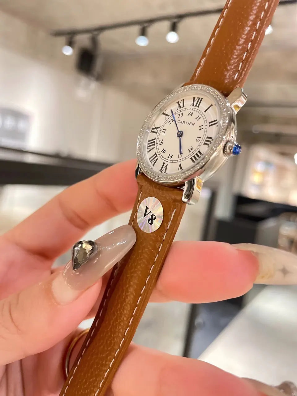 Cartier Gold Diamond Ladies Watch - Hình 12