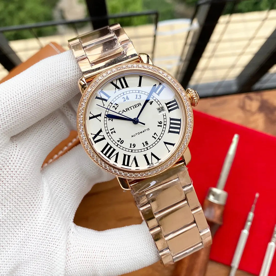 Cartier Rose Gold Diamond Watch