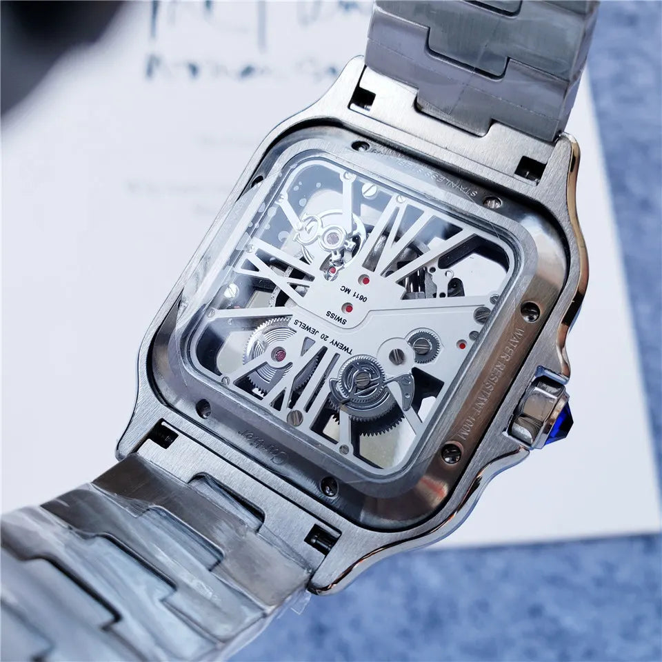 Cartier Santos Skeleton Steel - Hình 5
