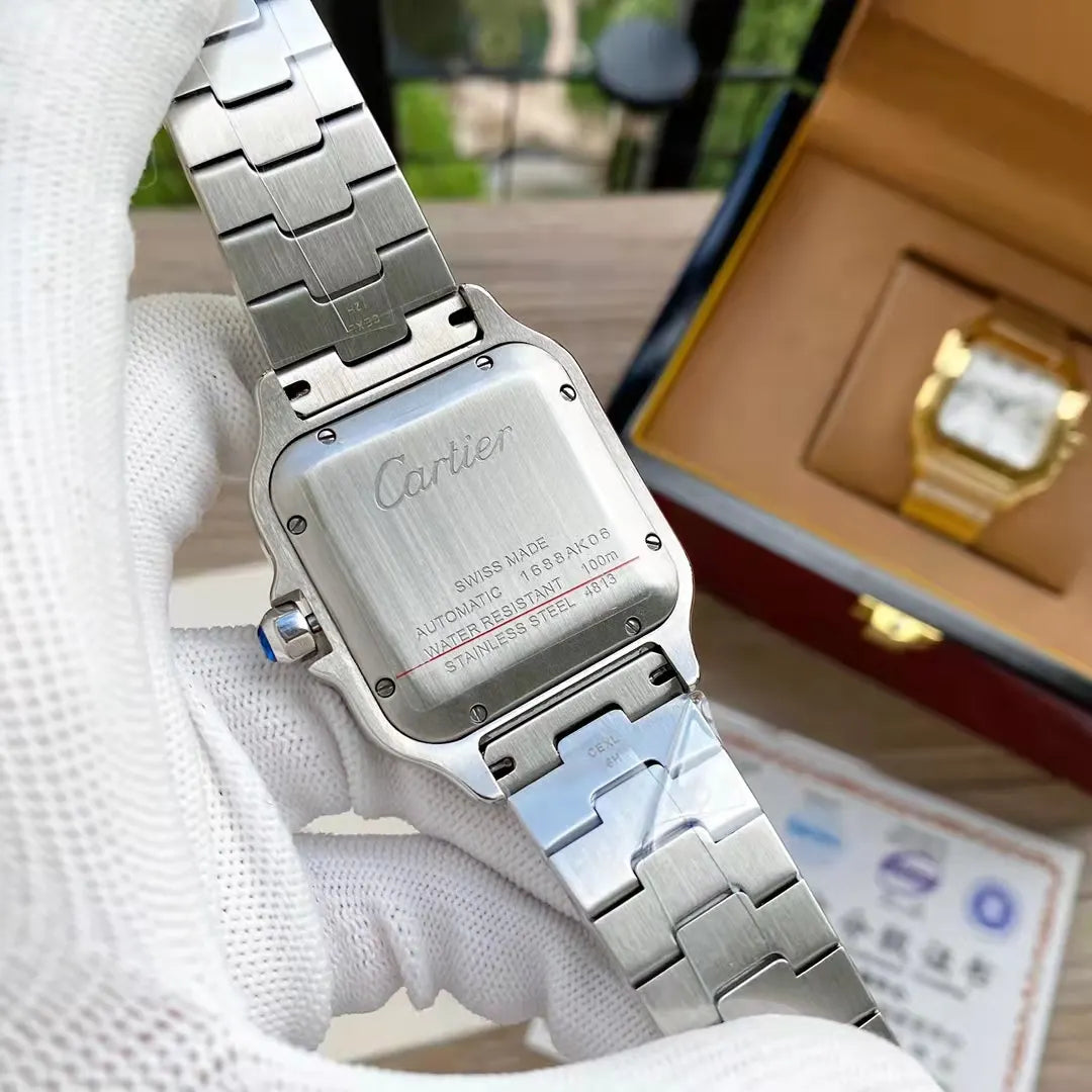 Cartier Santos Blue Dial Steel - Hình 2