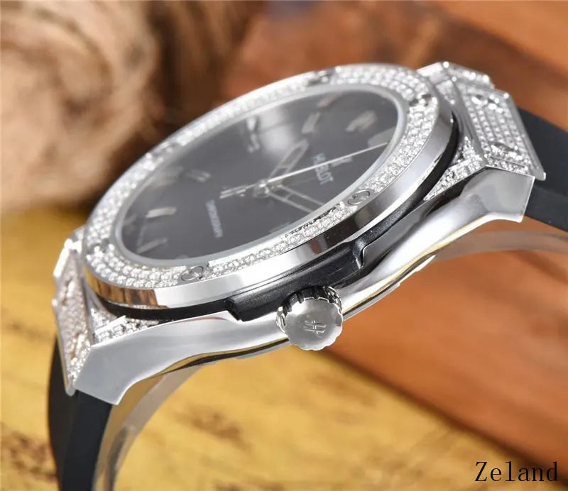 Hublot Black Rubber Diamond - Hình 3