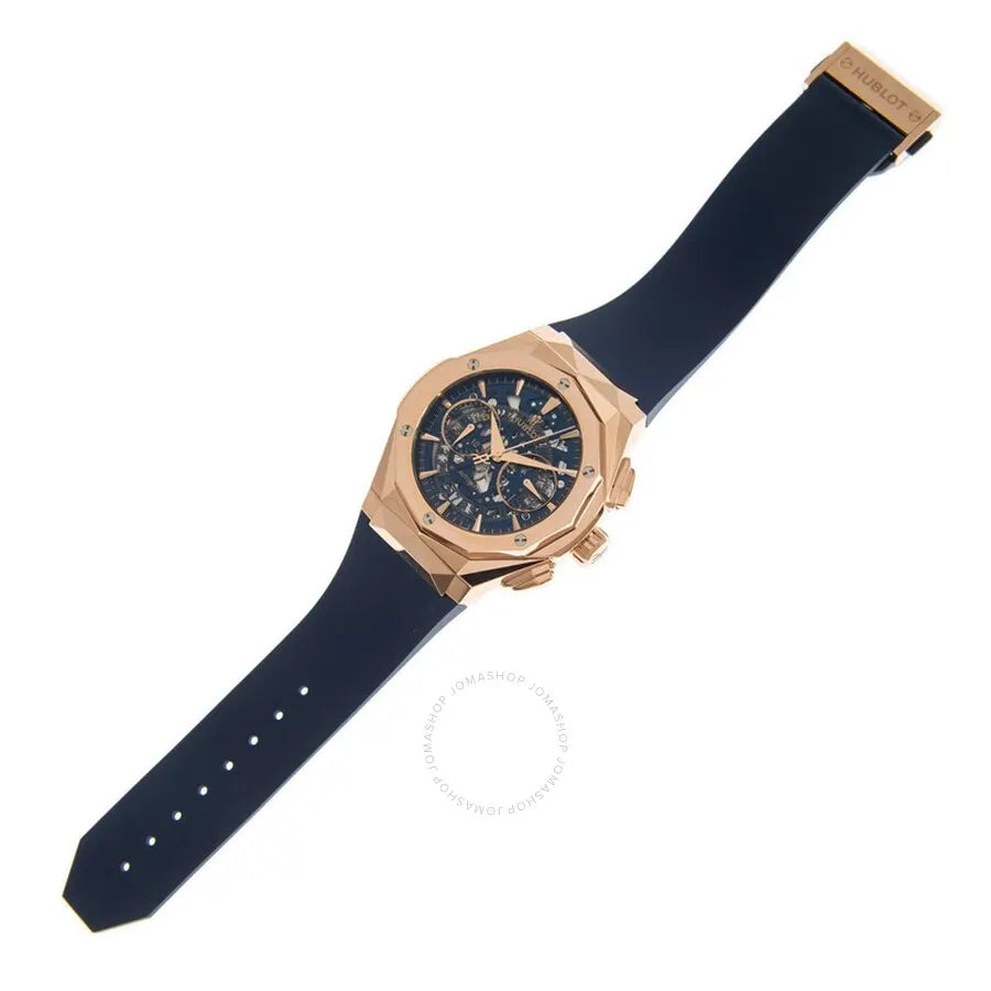 Hublot Blue Skeleton Gold