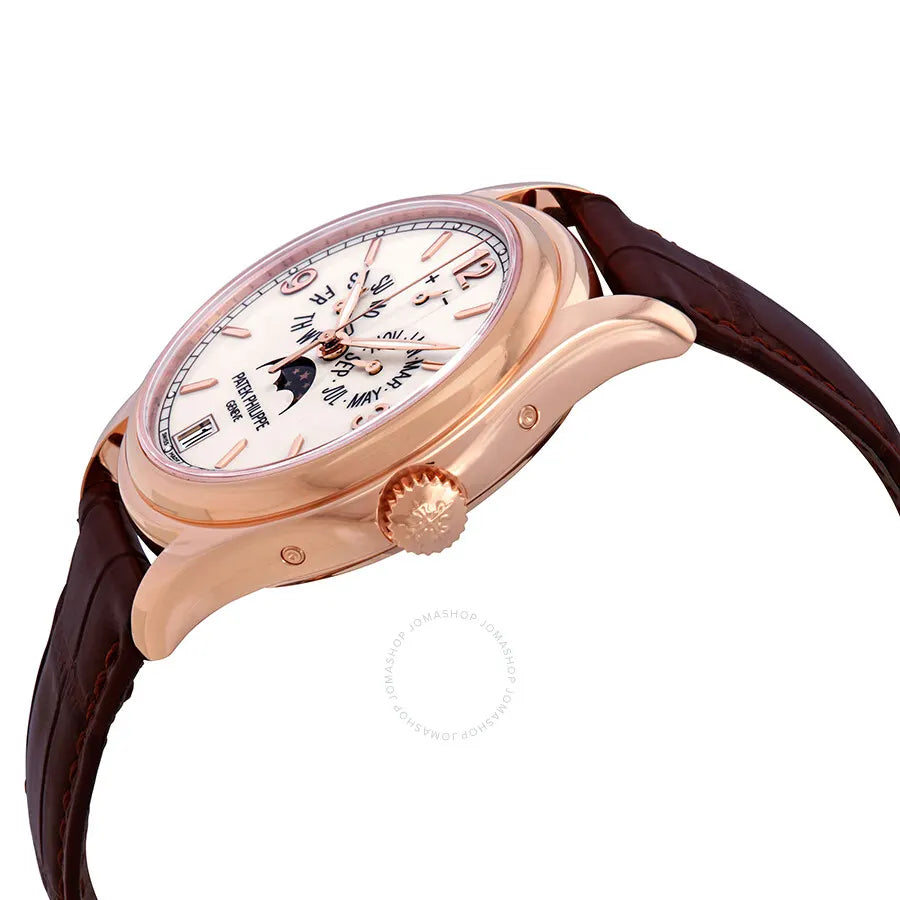 complications Patek Philippe Rose Gold Brown Leather