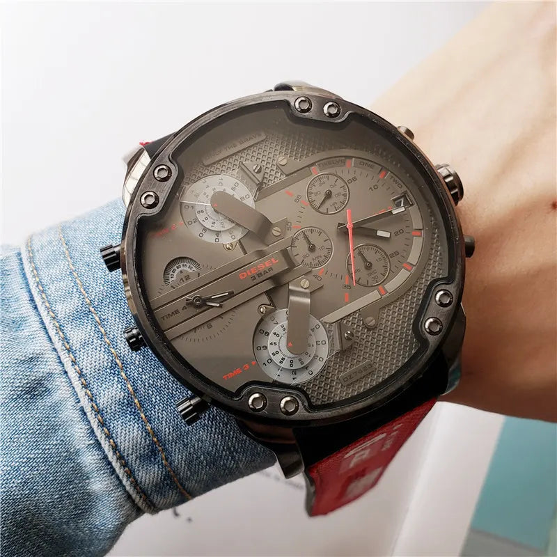 Diesel Red Strap Chronograph - Hình 3