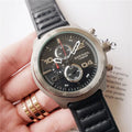 Diesel Black Leather Chronograph