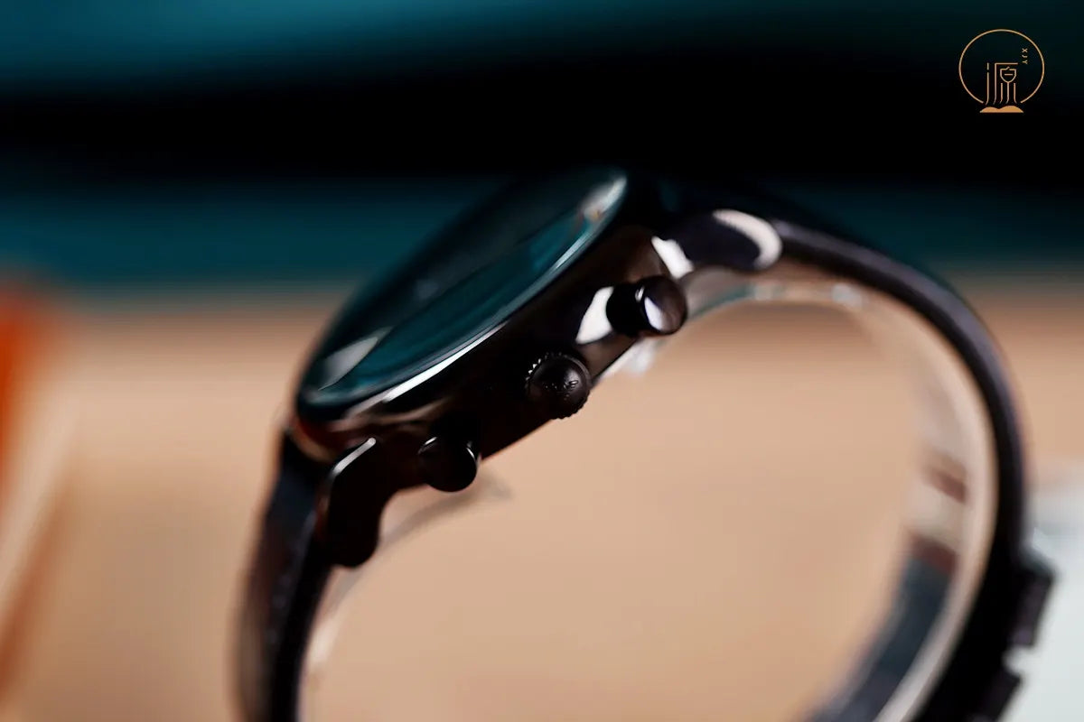 Armani Chronograph Black Leather - Hình 5