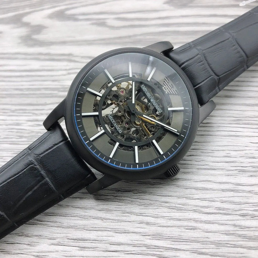 Armani Black Skeleton Watch - Hình 3