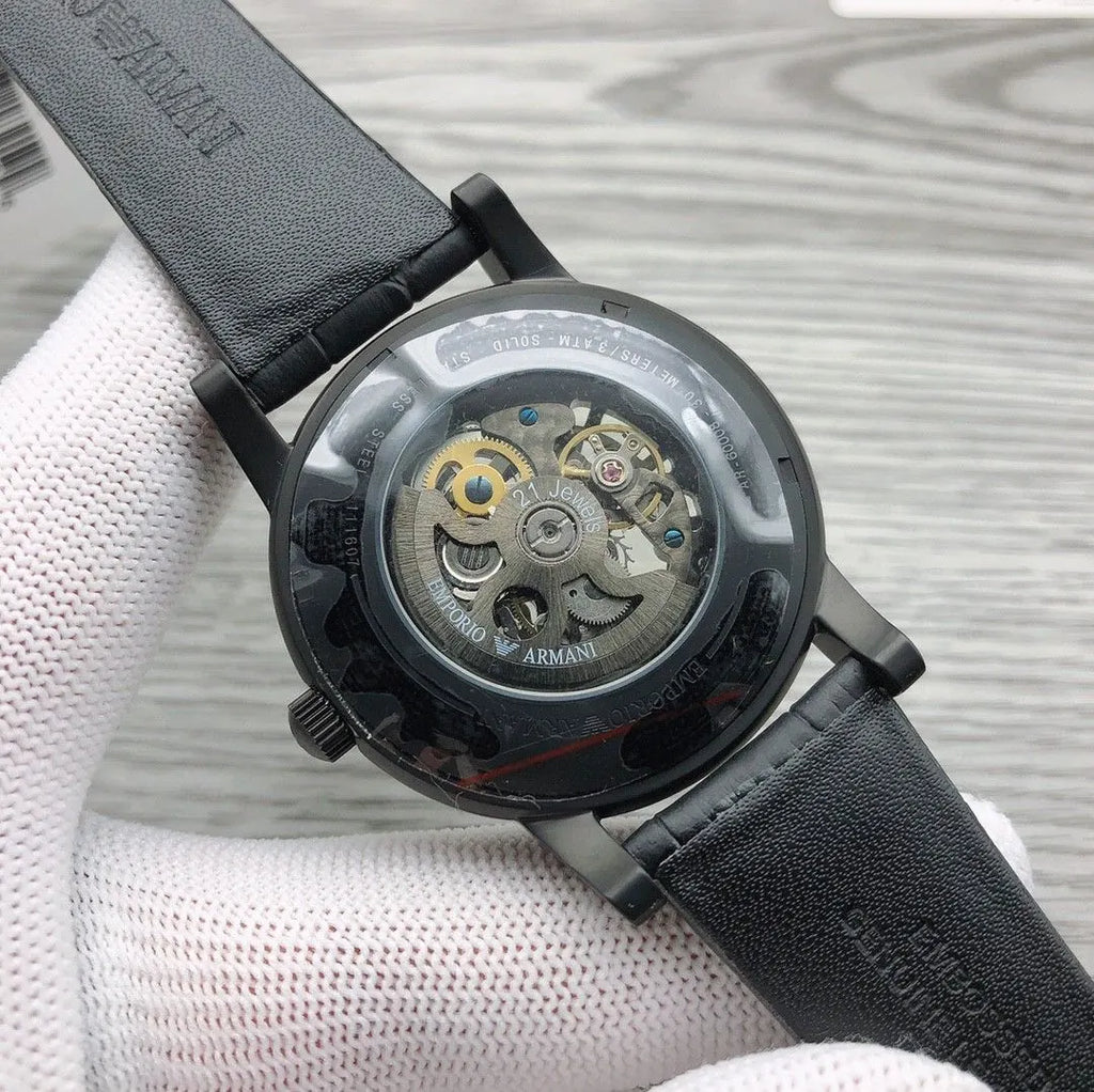 Armani Black Skeleton Watch - Hình 4
