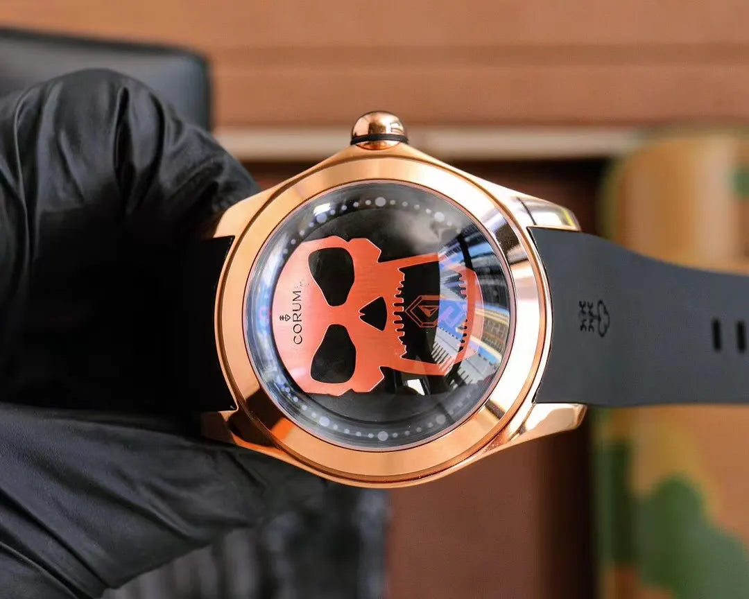 Corum Bubble Skull Rose Gold - Hình 8