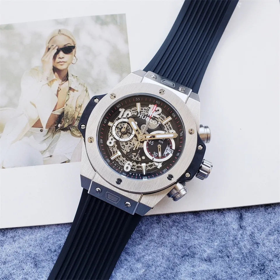 Hublot Skeleton Black Rubber