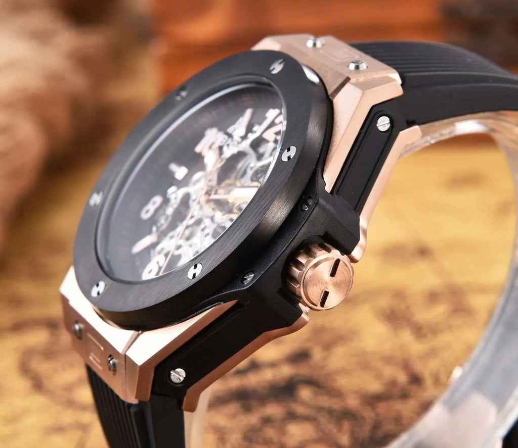 Hublot Rose Gold Skeleton black - Hình 4