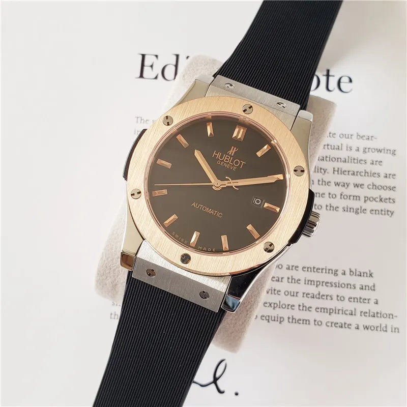 Hublot Black Gold Rubber Strap - Hình 8