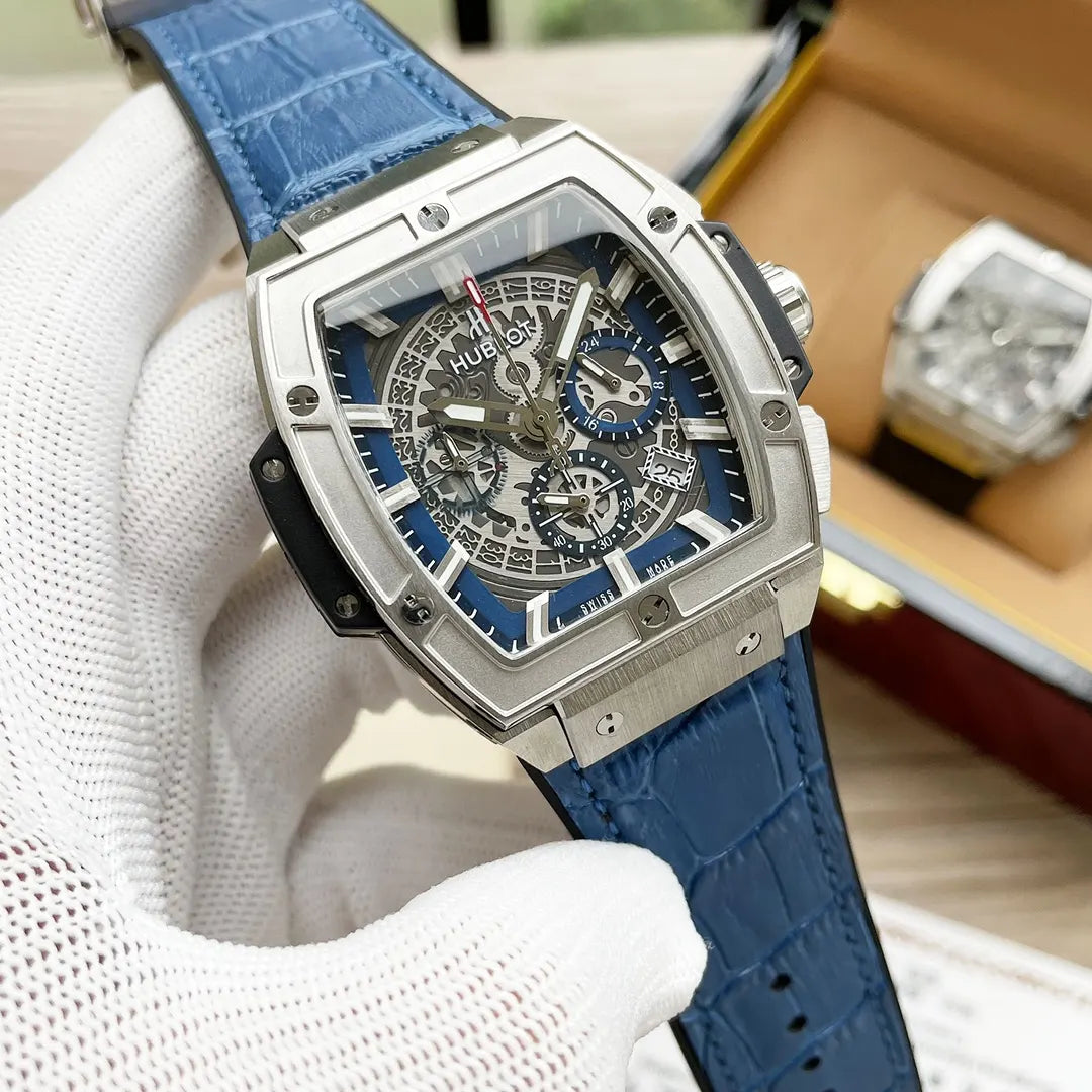 Hublot Blue Skeleton Chronograph - Hình 3