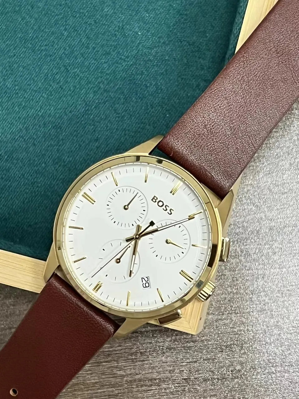 BOSS Gold Chronograph Leather - Hình 2