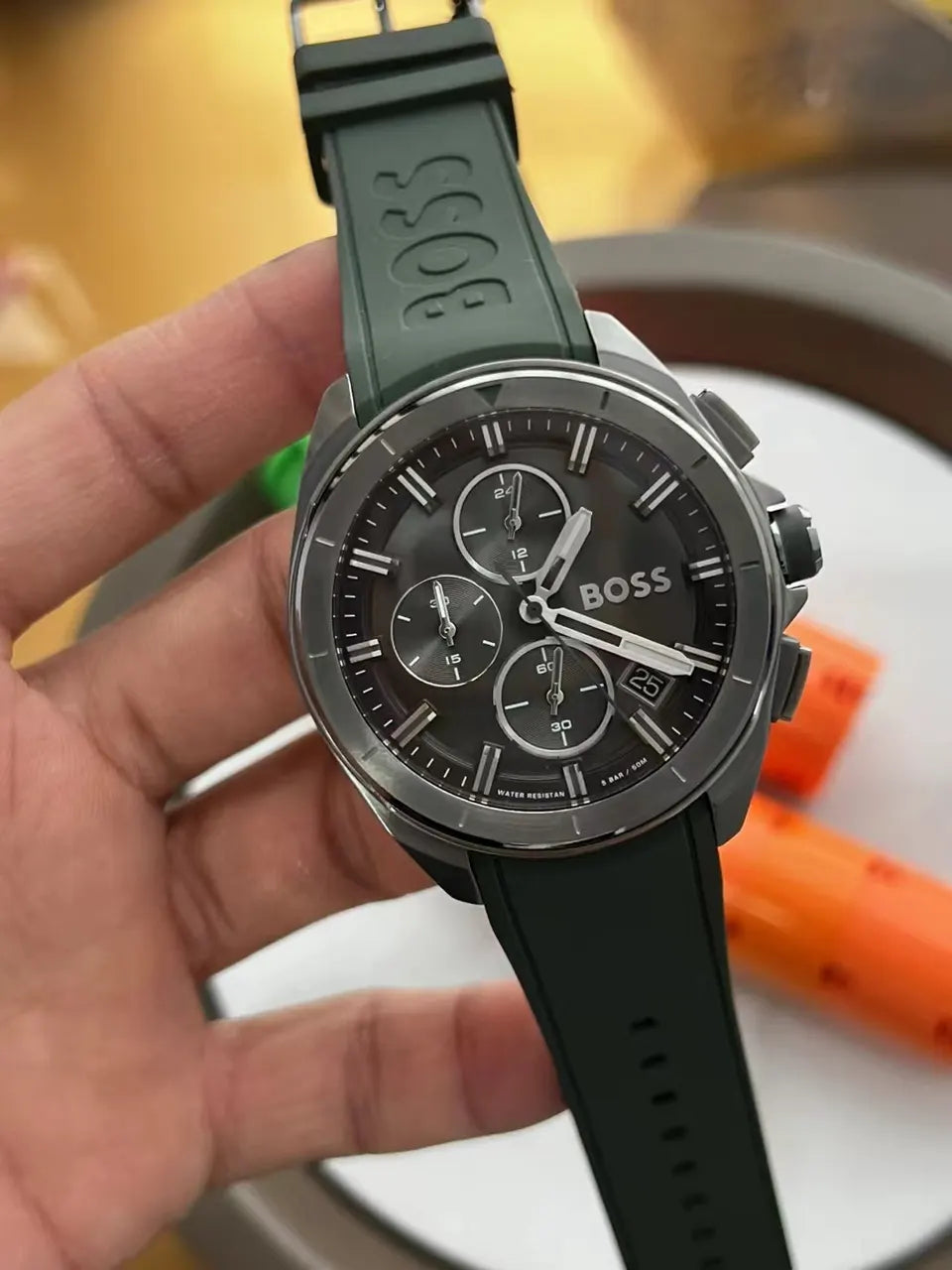 BOSS Green Rubber Chronograph - Hình 3