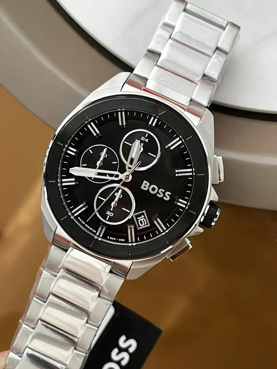 BOSS Chronograph Black Dial Stainless Steel - Hình 4