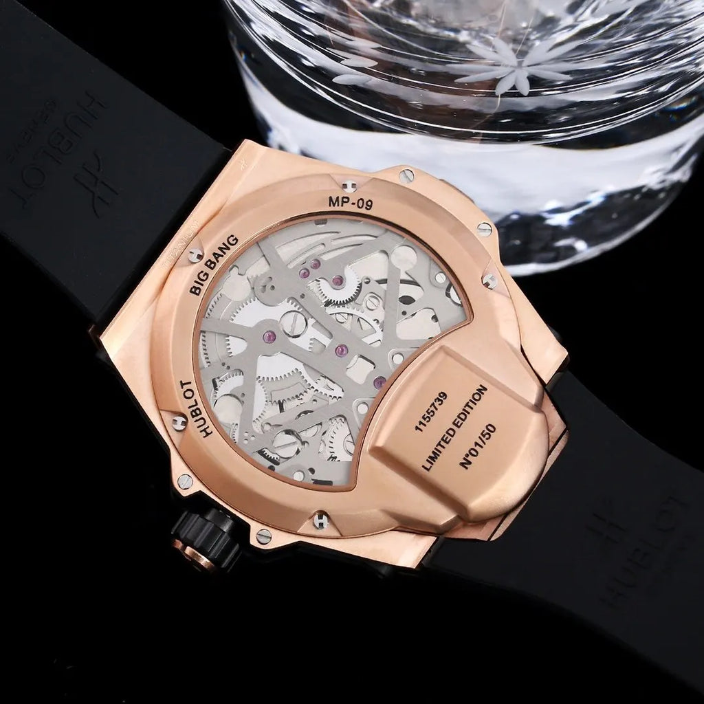 black Hublot Rose Gold Watch - Hình 2